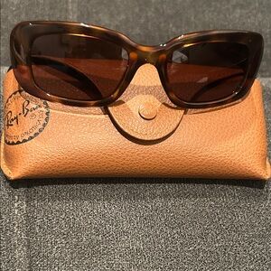 Ray-Ban Women's Brown Tortoiseshell Frame Sunglasses with Brown Lenses